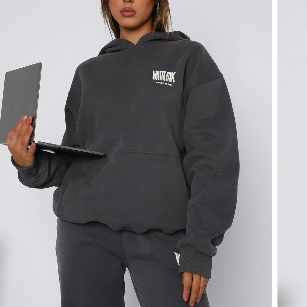 White Fox Charcoal Hoodie